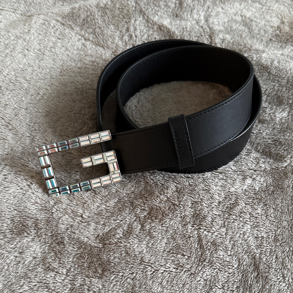 Gucci Black Belt with jeweled Buckle